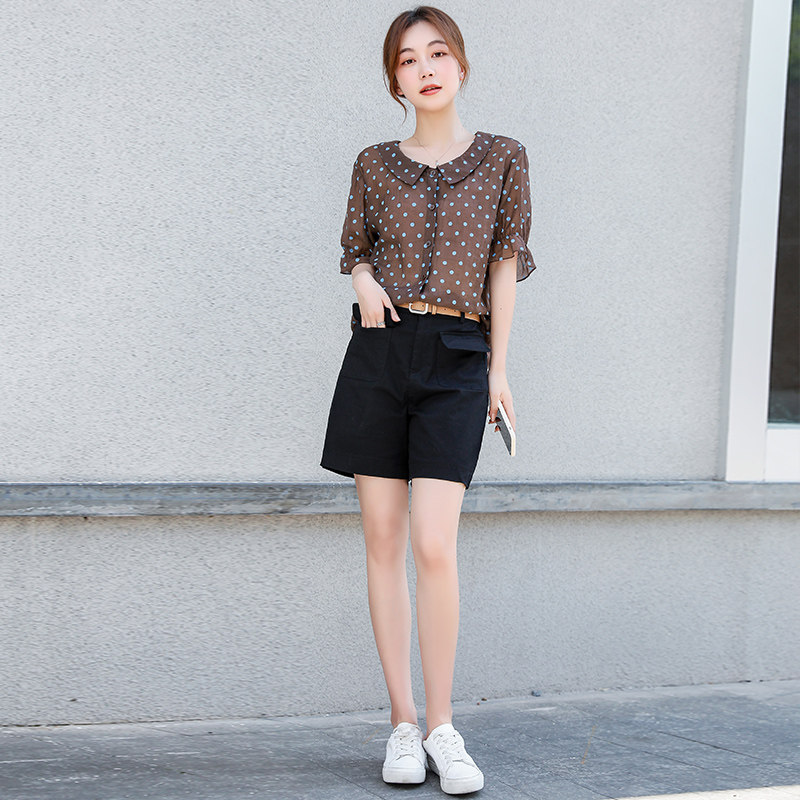 波点女喇叭袖2020夏新款显瘦衬衫 碧沁伊人衬衫
