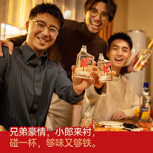 郎酒经典小郎酒45度浓酱兼香型小瓶白酒100ml*6瓶手提装 - 图1