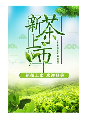 新茶上市广告茶道文化宣传茶叶店茶楼茶庄橱窗不干胶标签贴纸M