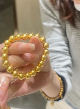名媛圆珠复古金色圆球串珠手链女歌手演员千金感贵气百搭气质手串