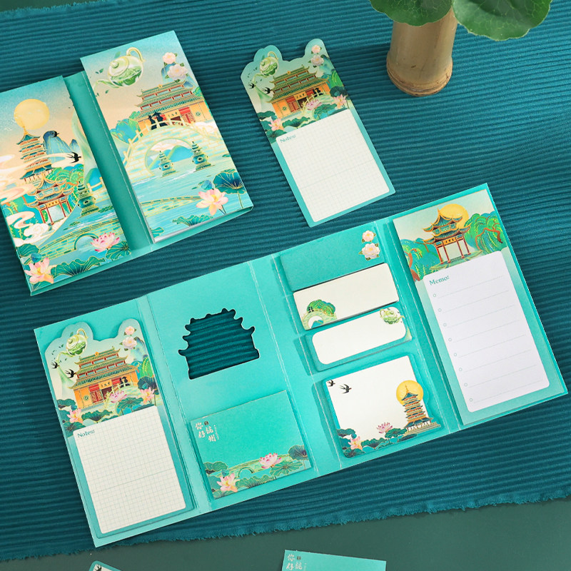城市风景四折便签纸中国风古典彩色便条纸记事留言备忘贴纸N次贴随身可撕本子故宫文创礼品中小学生生日礼物,淘宝优惠券,粉丝福利购,淘宝优惠卷