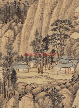 清 王翚 良常山馆图 仿古名家山水国画高清微喷装饰画芯临摹学习