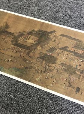 全景清明上河图明清摹本装饰画