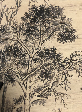 文徵明石湖泛月图立轴山水画