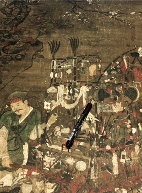 北宋苏汉臣货郎图立轴工笔人物儿童国画微喷复制风俗画全绫挂轴裱