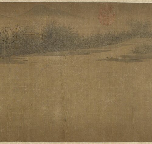 南宋 赵伯驹 老树寒鸦图宋画山水画长卷真迹微喷复制学习临摹复古 - 图2