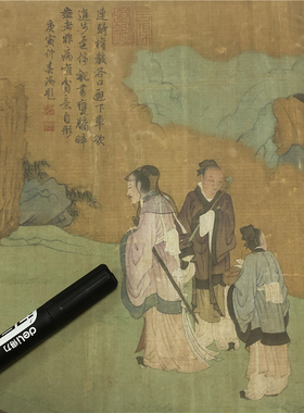 1:1藏画真迹高清复制品 元赵孟頫瓮牖图 绢布画临摹装饰