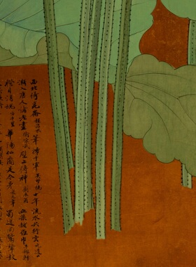 张大千荷花图名家工笔花卉国画