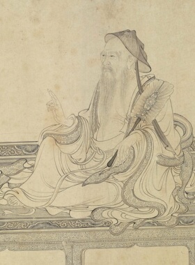 国画李公麟维摩演教图古代人物