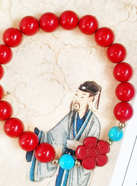 朱砂红砂转运桃花手串手链