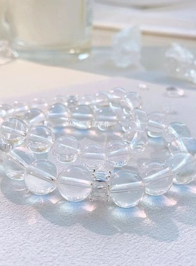 天然白水晶手链女款简约清新甜美水晶手串礼物厂家直播供货