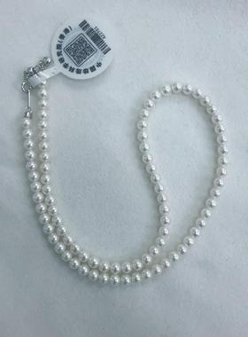 3-7mm天然养殖淡水ak珍珠正圆极光几乎无暇天女小灯泡带证书高级