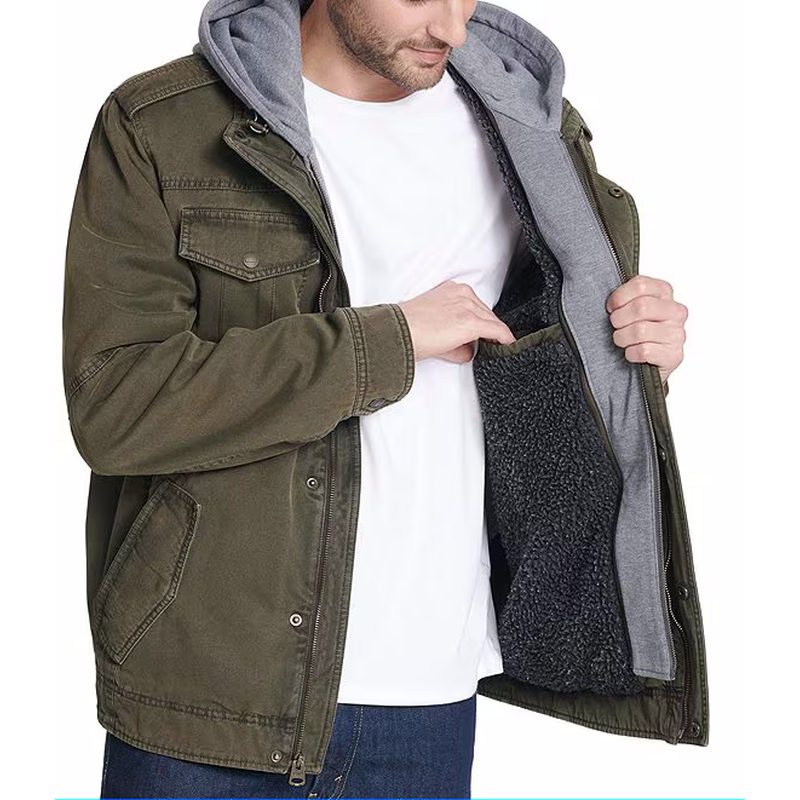 Levi's李维斯男夹克外套棉服工装多口袋秋冬棉袄抓绒休闲连帽纯棉,淘宝优惠券,粉丝福利购,淘宝优惠卷