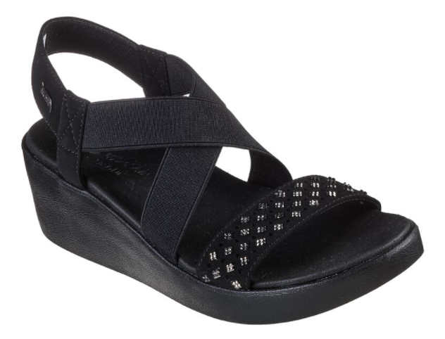 skechers/斯凯奇女鞋坡跟鞋低帮浅口圆头高跟鞋舒适夏季正品97613