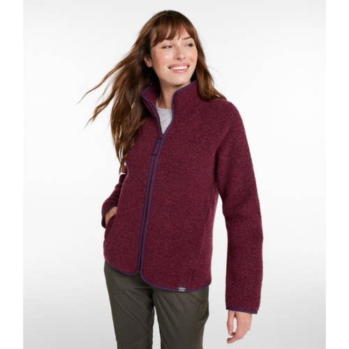 L.L. Bean宾恩女外套羊毛夹克全拉链立领秋冬季保暖加绒加厚美版 - 图1