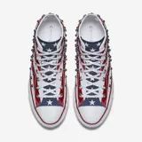 Converse/匡威 Холщовая обувь, женские высокие туфли со звездами и полосками, универсальные, аутентичные с заклепками 160994C