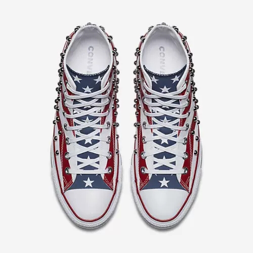 Converse/匡威 Холщовая обувь, женские высокие туфли со звездами и полосками, универсальные, аутентичные с заклепками 160994C