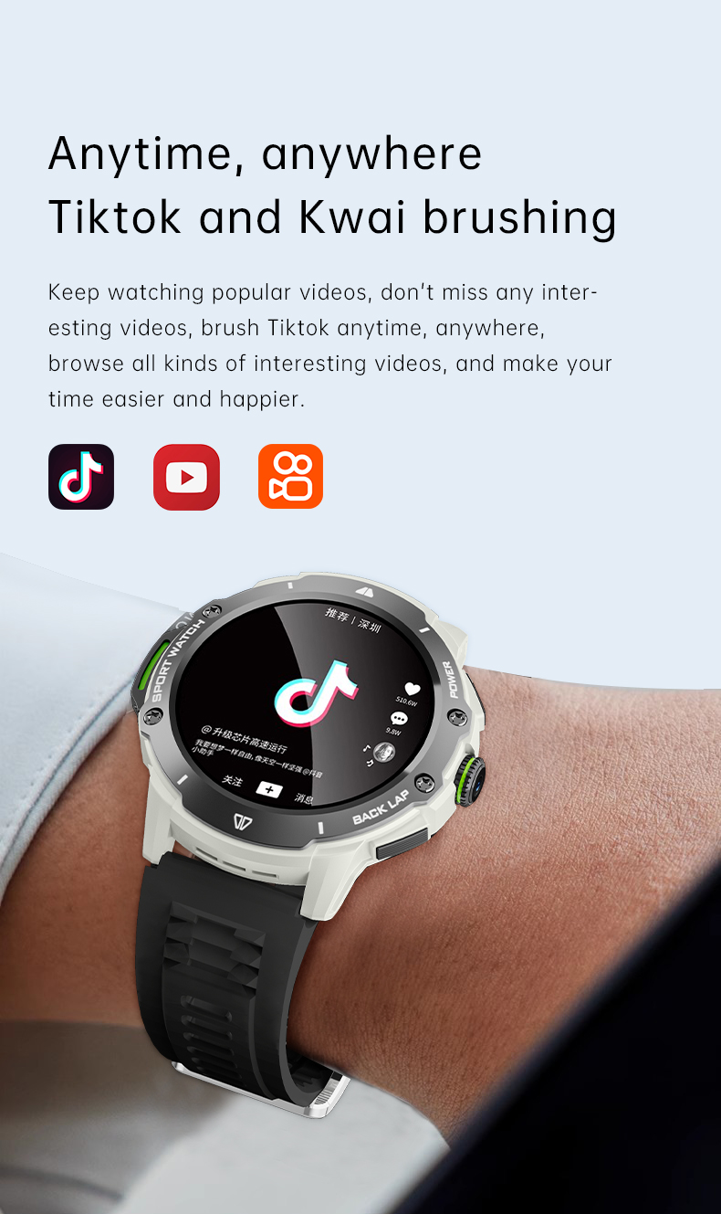 海外版【新款插卡】蜂窝WiFi智能手表5G电话NFC可下载APP圆盘国际 - 图2