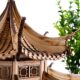Chinese antique diy hand-made antique architectural model octagonal pavilion mortise and tenon structure double eaves pavilion double phoenix pavilion