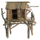 Small bamboo house making materials: wrapped bamboo sticks, bamboo skewers and wooden sticks