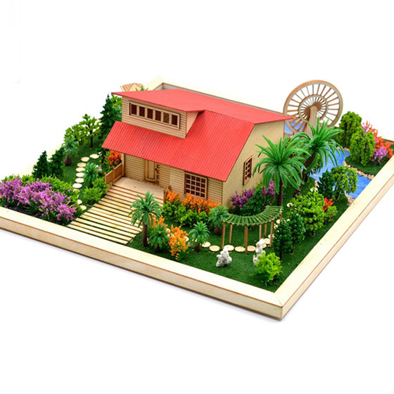 Architectural sand table model diy handmade ornaments wooden
