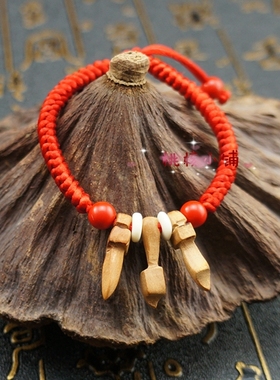 本命年桃木斧头刀剑金刚结手链