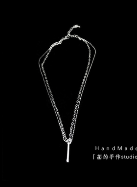 双层挂链男项链潮搭配拼接设计