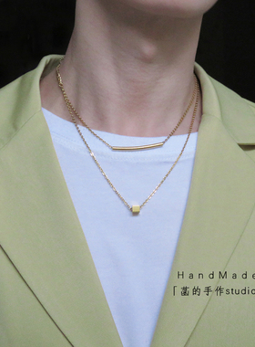 潮流不褪色金属项链ins网红钛钢