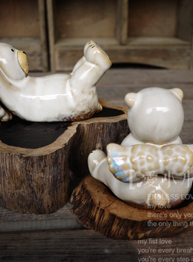 天使日式风趣味陶瓷摆件