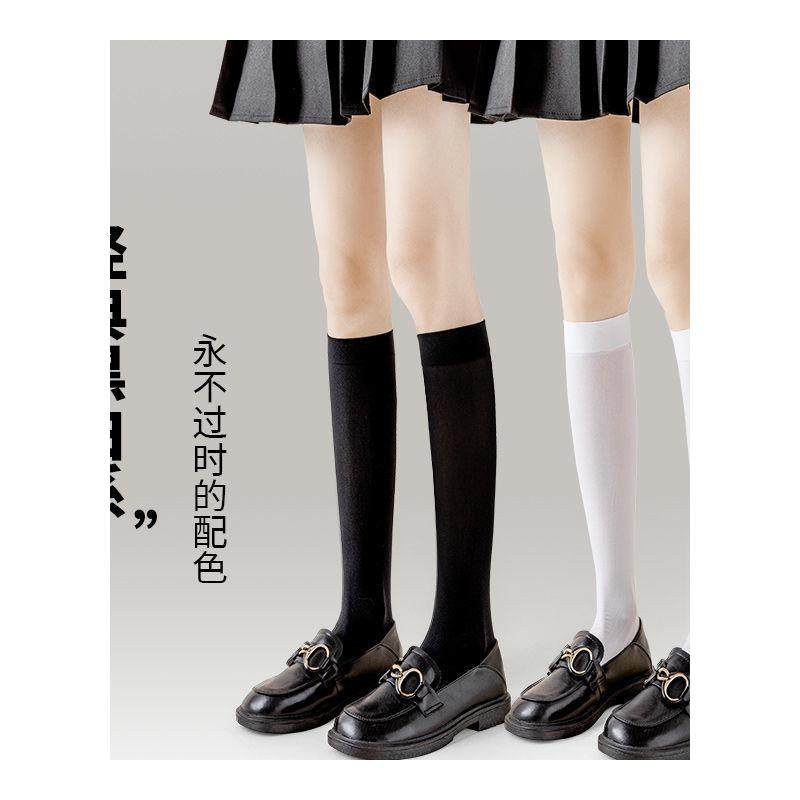 过膝袜奶色天鹅绒白色袜子女日系长筒袜打底小腿黑色jk过膝白丝袜,淘宝优惠券,粉丝福利购,淘宝优惠卷