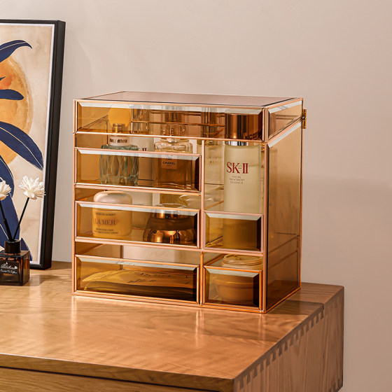 Kaman glass cosmetics storage box beauty box