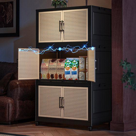 Medieval style folding installation-free wardrobe multi-layer storage cabinet