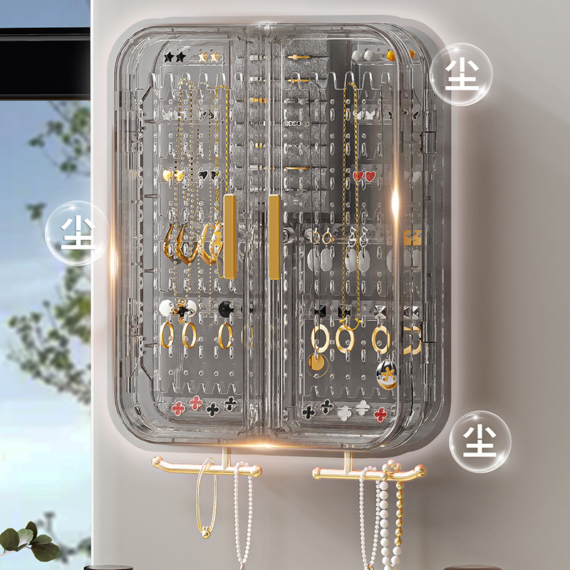 kaman首饰收纳盒大容量壁挂式耳环项链耳饰首饰盒高档精致饰品架-图0