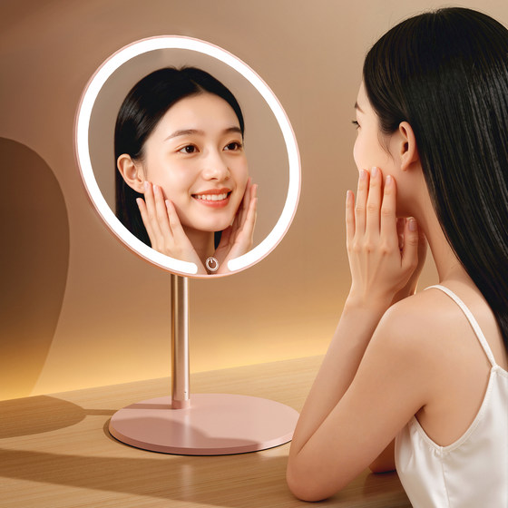 LED makeup mirror with light tabletop beauty vanity mirror