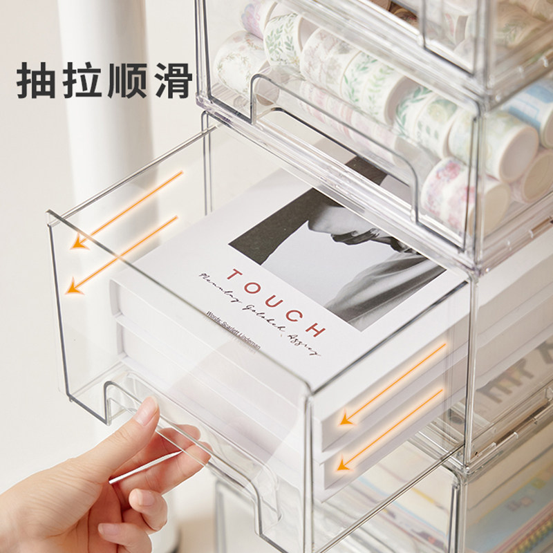 Office desktop storage box is fully transparent and convenient to find