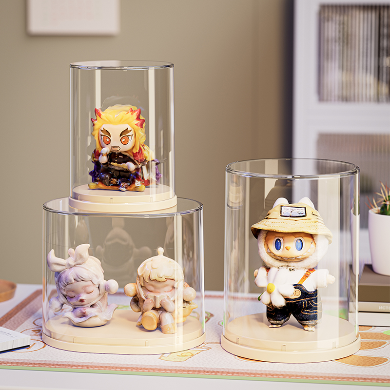 单个盲盒收纳展示架透明防尘手办展示柜桌面迷你泡泡玛特展示盒子 - 图1