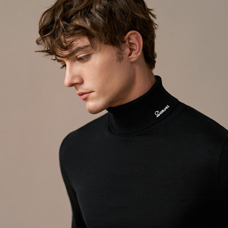 澳嘉秋季新品高领男士毛衣高级感商务休闲针织衫羊毛衫男款内搭