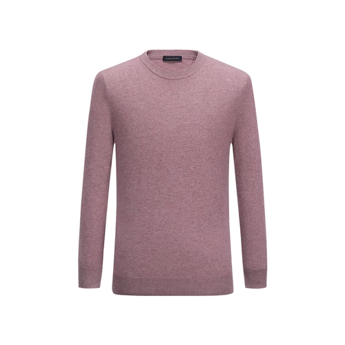 Кашемировый трикотажный демисезонный утепленный розовый свитер, облегающий крой