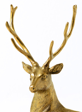 美式风奢华卧鹿客厅玄关工艺品