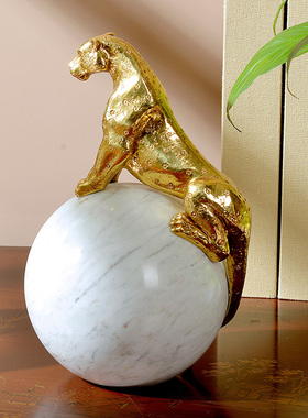 欧式风豹子大理石别墅会所水晶球