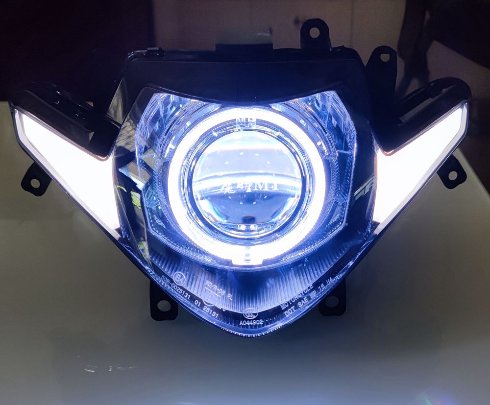 铃木GSX250R大灯总成改装海5 LED激光双光透镜天使眼恶魔眼氙气灯-图2