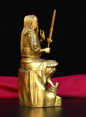 纯黄铜玄天上帝摆件玄武大帝真武大帝祖师爷铜像玄武祖师爷工艺品