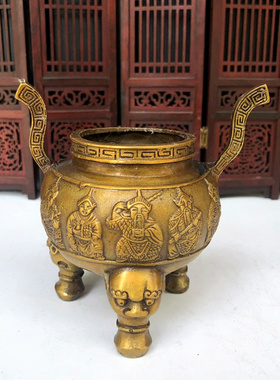 纯铜塔炉仿古炼丹炉双龙戏珠熏香炉象炉家居三体香薰用品大塔炉