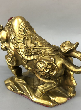 纯铜金牛摆件 财运如虹牛 元宝孺子牛青牛居家装饰牛年有鱼抵头牛
