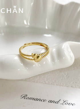 新中式沙金拉丝小葫芦活口戒指