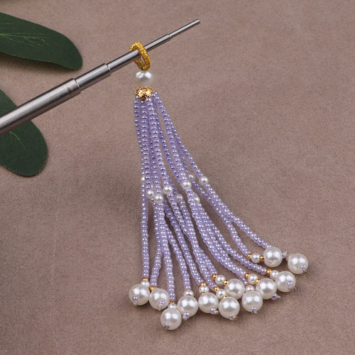 宋锦多色吊坠diy压襟配件饰品挂件国风流苏穗子古风包挂珠子流苏 - 图3