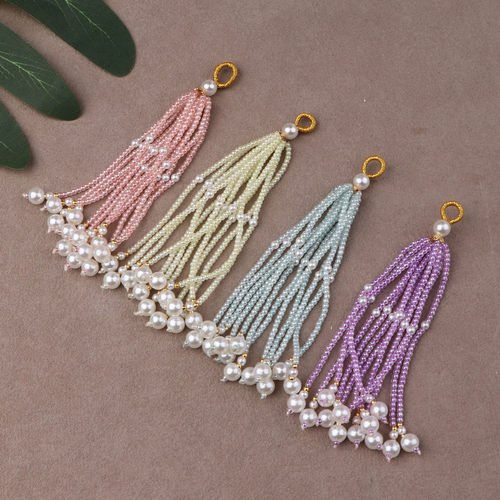 宋锦多色吊坠diy压襟配件饰品挂件国风流苏穗子古风包挂珠子流苏 - 图1