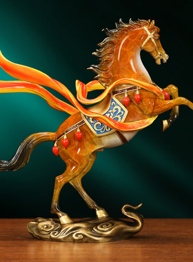 吉善堂 创意铜马摆件 马到成功生肖马新年吉祥物礼品办公室装饰品