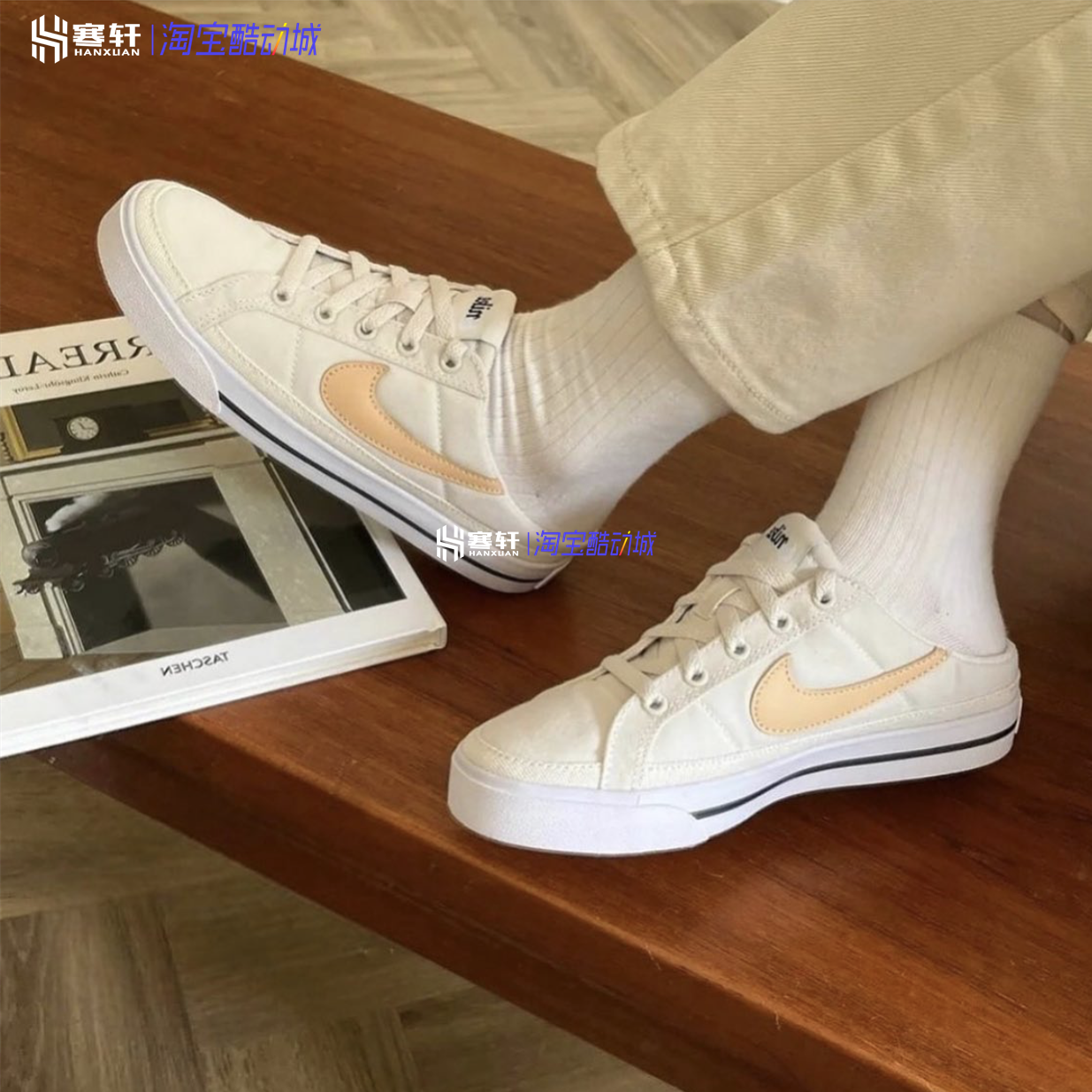 NIKE/耐克 COURT LEGACY MULE女子运动一脚蹬懒人板鞋DB3970-002 - 图0