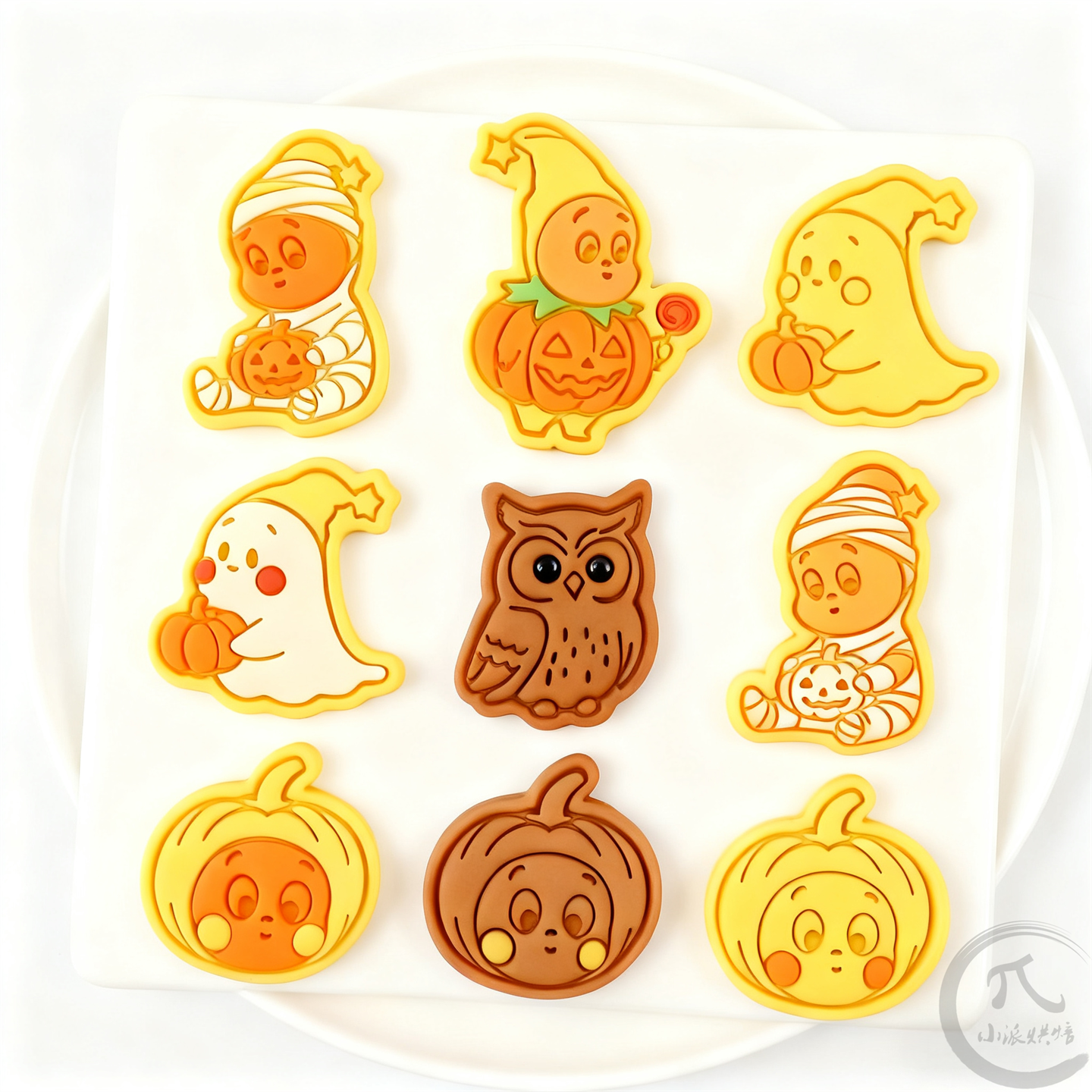 星星人万圣节饼干模具泡泡玛特幽灵南瓜石塑黏土冰箱贴曲奇印模 - 图2